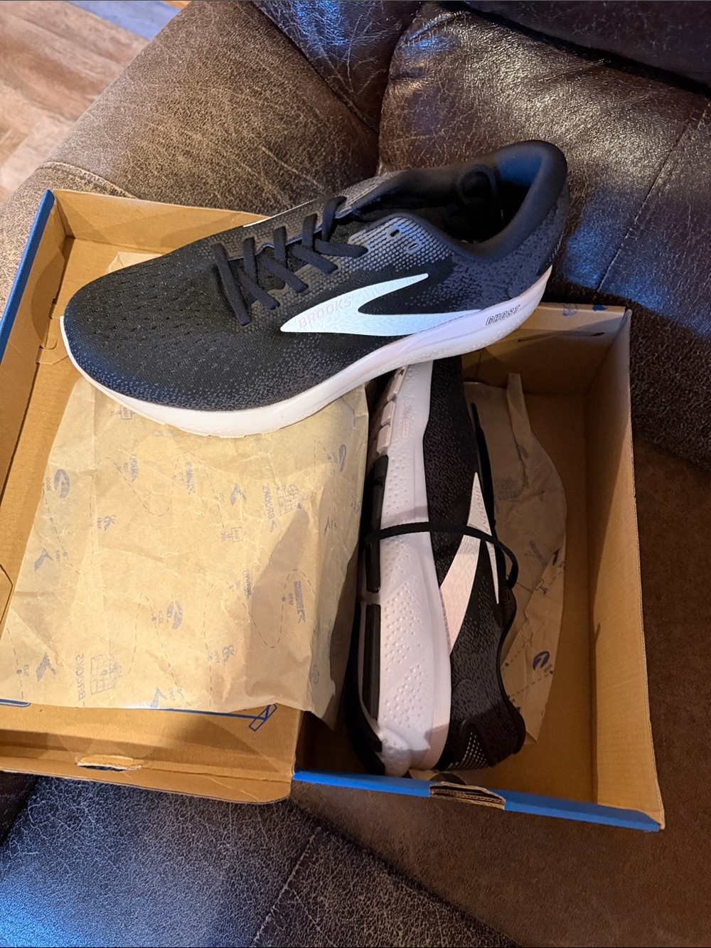 Brooks Black and White Road Running Shoes